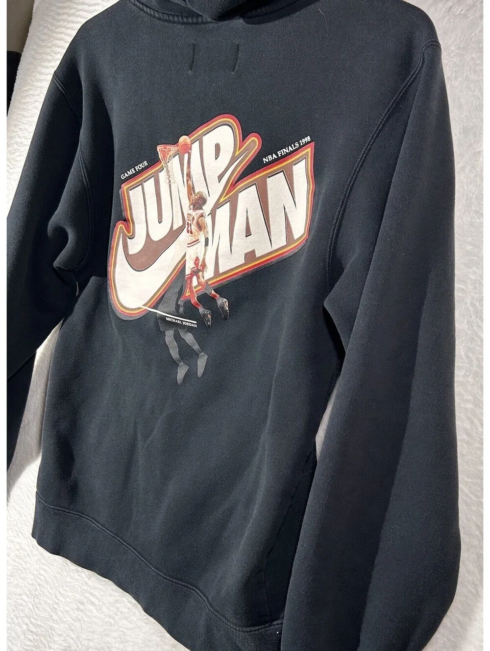 Vintage 1998 Jordan Nike Air Jumpman NBA Finals Full Zip Y2K S Hoodie